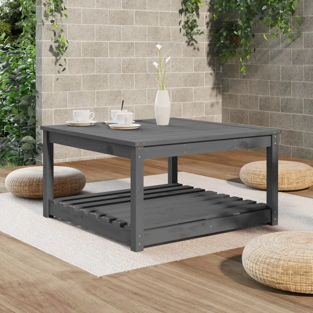 Grey Solid Wood Pine Garden Table