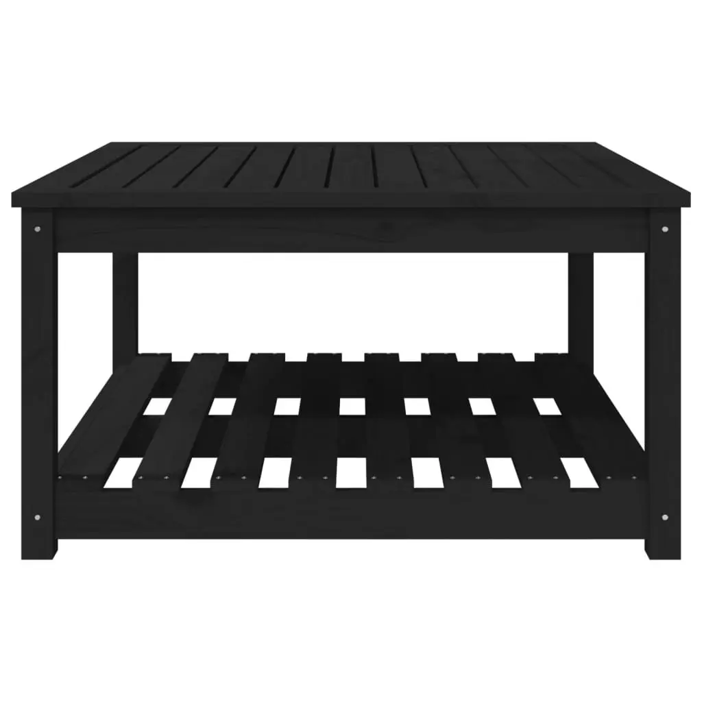 Garden Table Black 82.5x82.5x45cm Outdoor Patio Furniture Solid Wood Pine