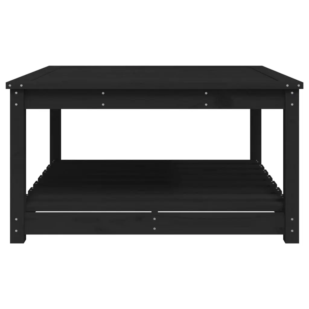 Garden Table Black 82.5x82.5x45cm Outdoor Patio Furniture Solid Wood Pine