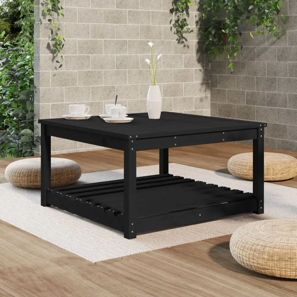 Garden Table Black 82.5x82.5x45cm Outdoor Patio Furniture Solid Wood Pine