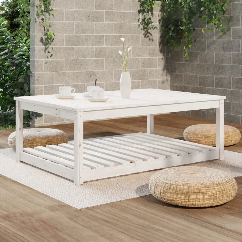 White Solid Pine Outdoor Garden Table