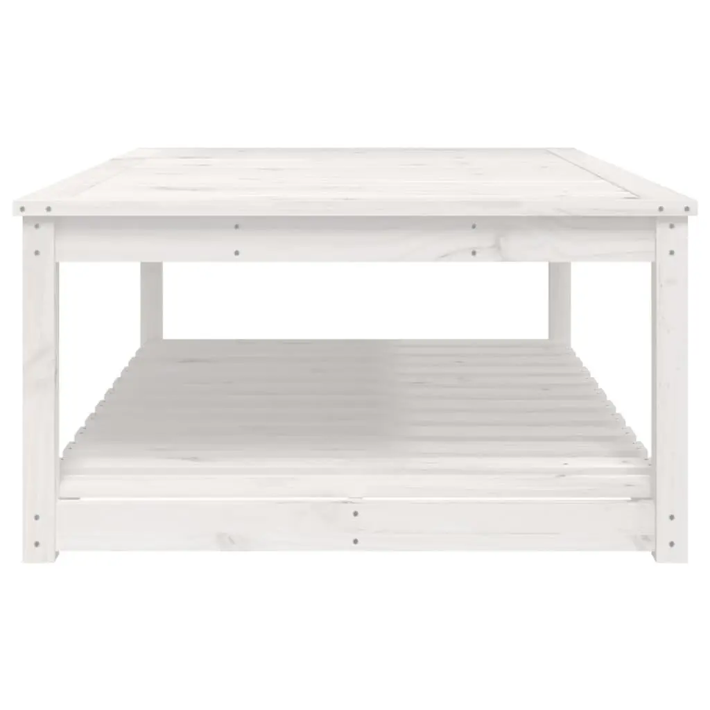 White Solid Pine Outdoor Garden Table
