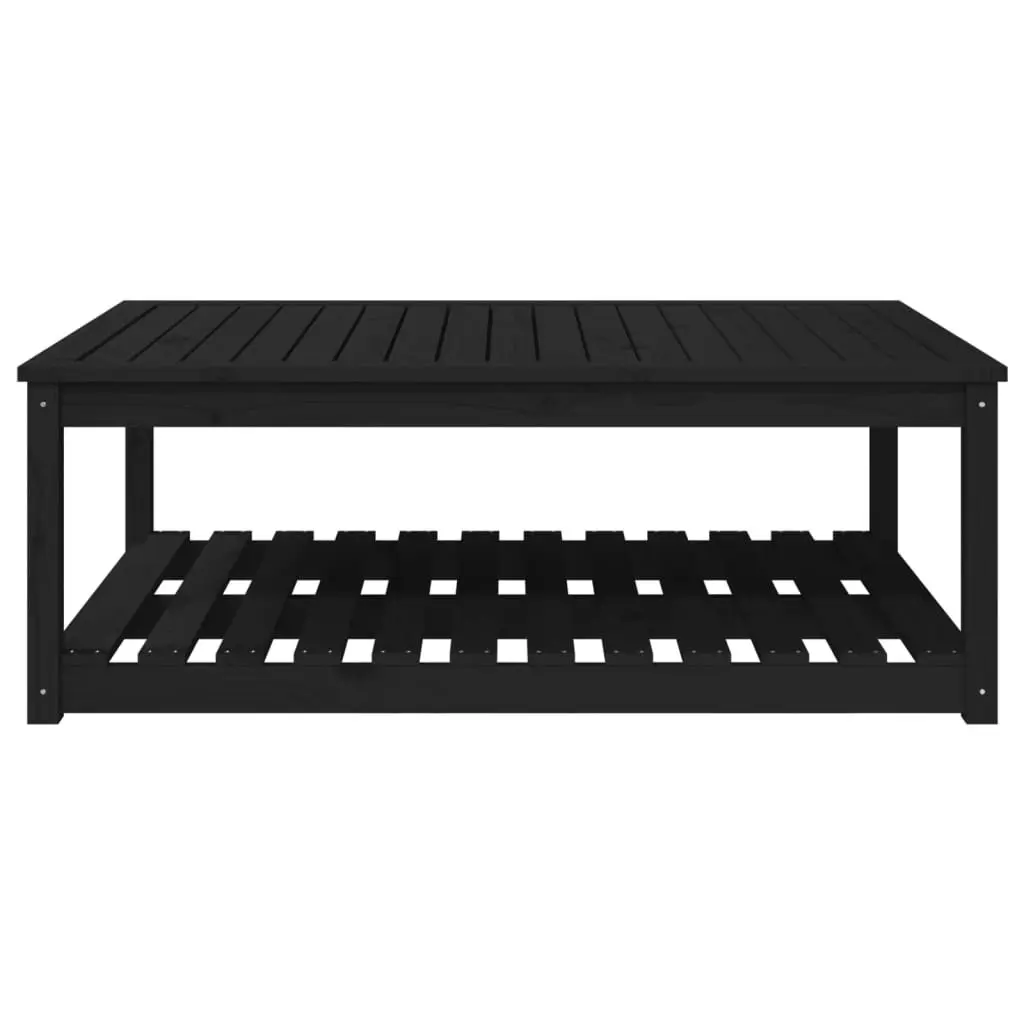 Garden Table Black 121x82.5x45cm Solid Wood Pine Patio Outdoor Furniture