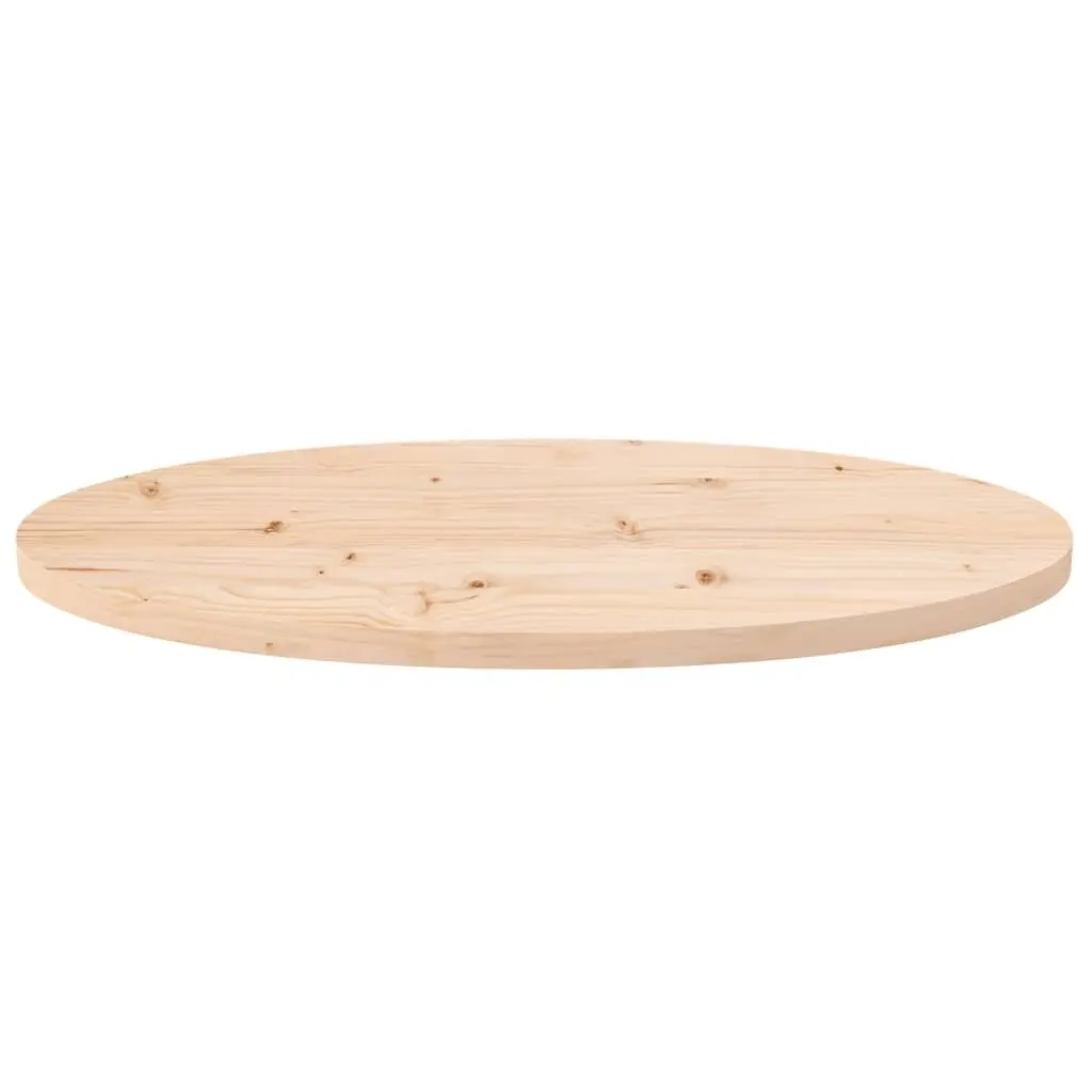 Solid Pine Wood Table Top 70x35cm Oval Brown Surface