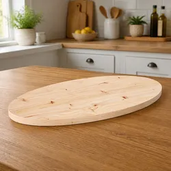 Solid Pine Wood Table Top - 80 x 40 x 2.5 cm, Brown