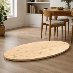 Solid Pine Oval Table Top Specifications: 90x45x2.5 cm