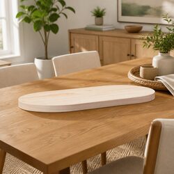 Solid Pine Wood Table Top 70x35cm Oval Brown Replacement Surface Coffee Side Bar