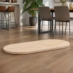 Solid Pine Wood Oval Table Top Specifications 100x50x2.5 cm
