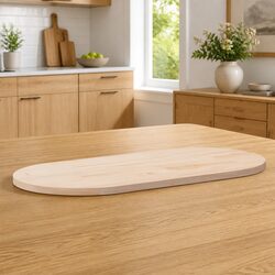 Solid Pine Wood Oval Table Top 100x50x2.5 cm Brown Replacement Furniture Board