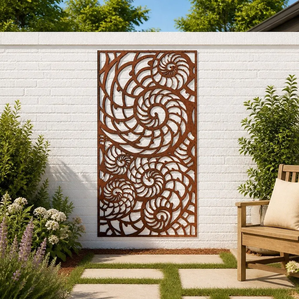 Garden Wall Decoration 105 x 55 cm in Corten Steel