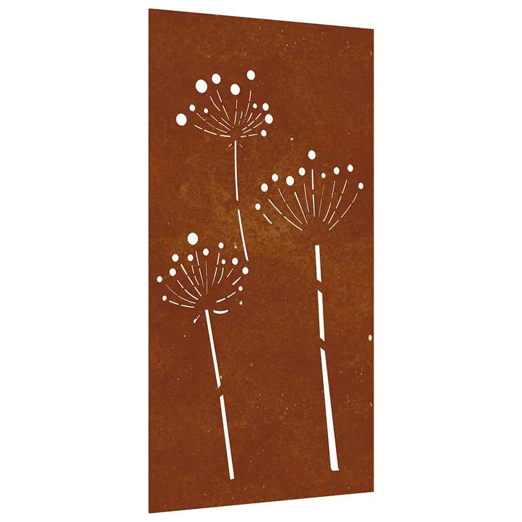 Garden Wall Decoration 105x55cm Corten Steel Flower Design Outdoor Metal Art