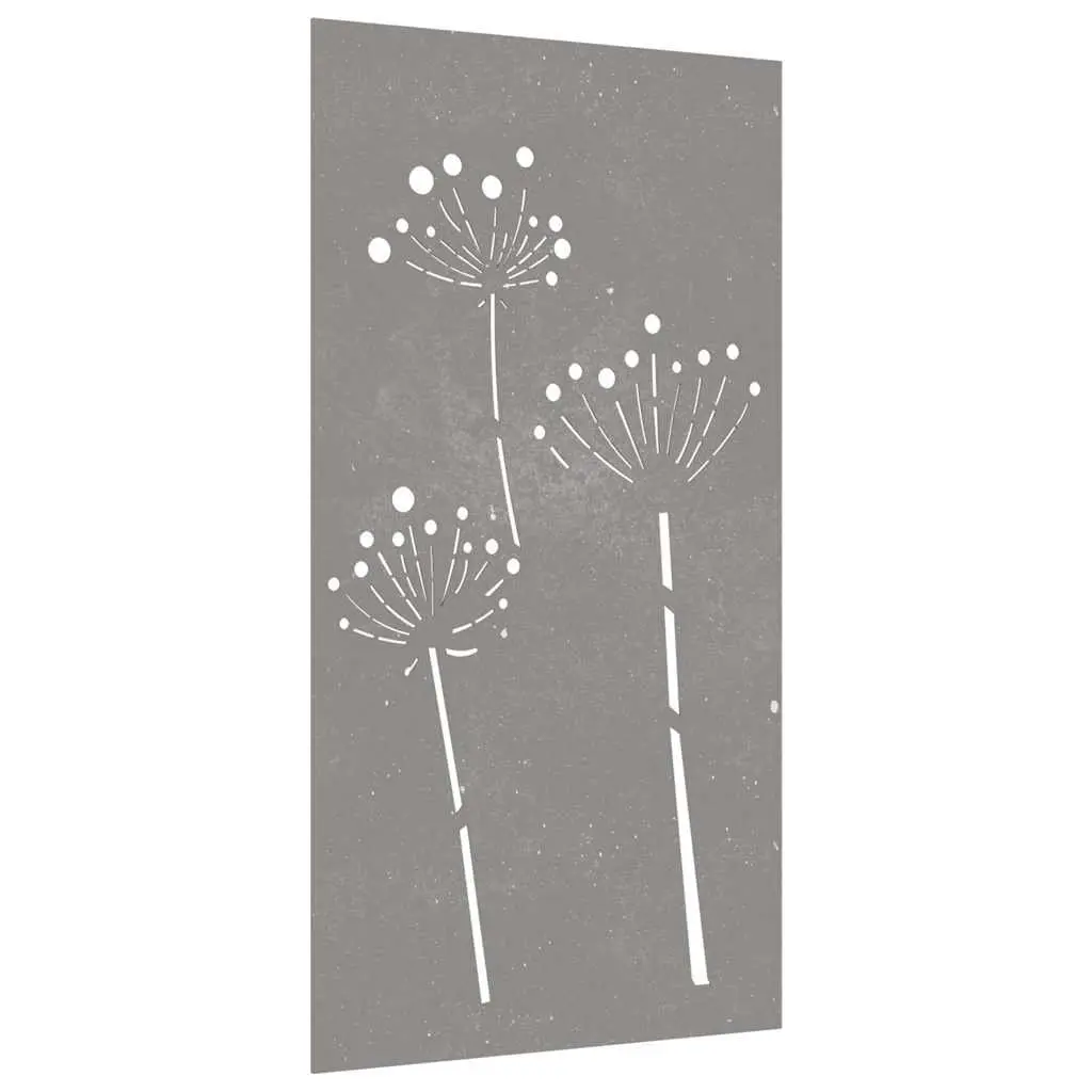 Garden Wall Decoration 105x55cm Corten Steel Flower Design Outdoor Metal Art