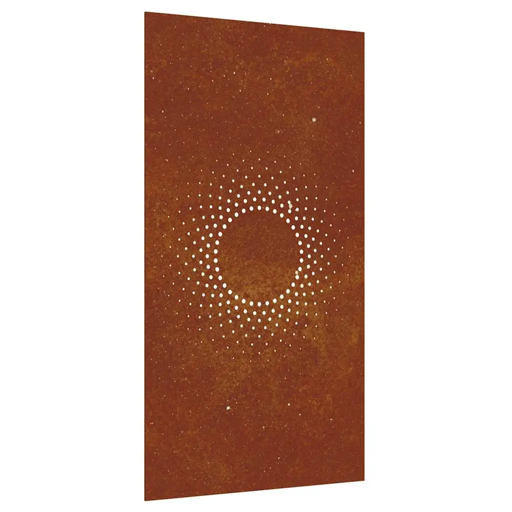 Garden Wall Decoration 105x55 cm Corten Steel Sun Design Outdoor Metal Art