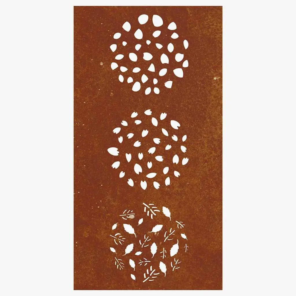 Garden Wall Decoration 105x55cm Corten Steel Leaf Design Outdoor Metal Art