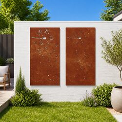 Garden Wall Metal Flower Art Panel Dimensions 105x55cm