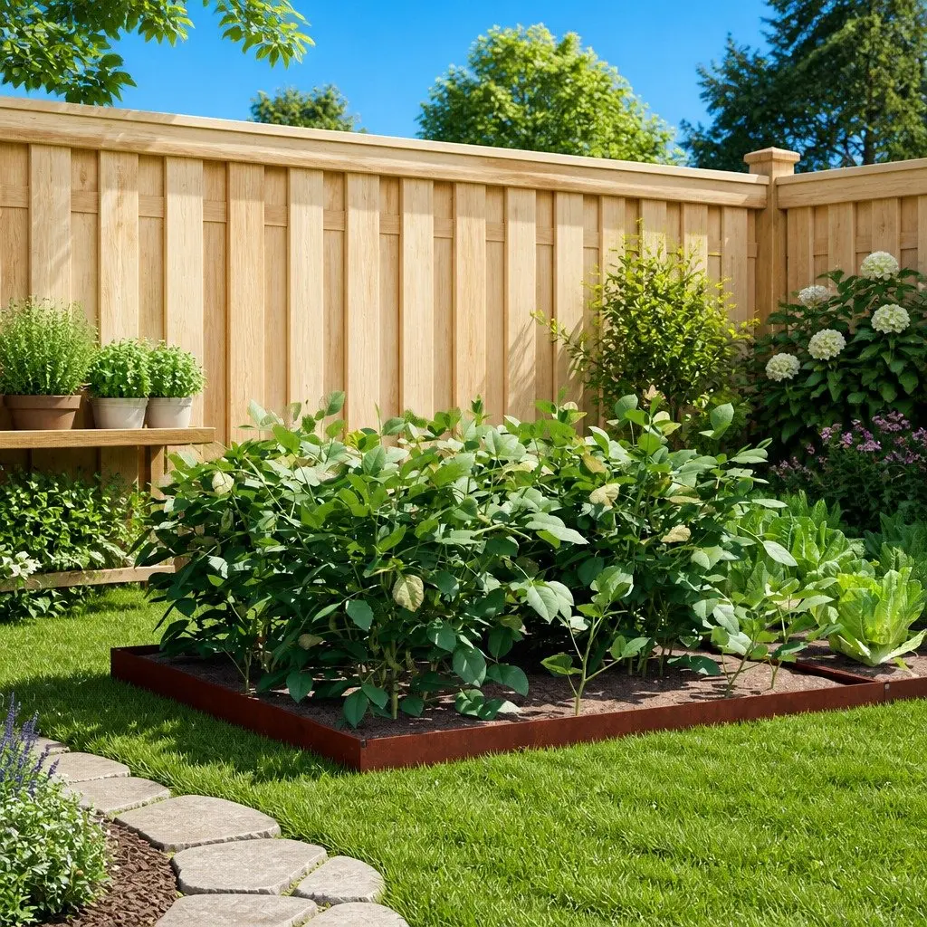 Garden Raised Bed Corten Steel Planter Box Outdoor 100x100x18.5cm