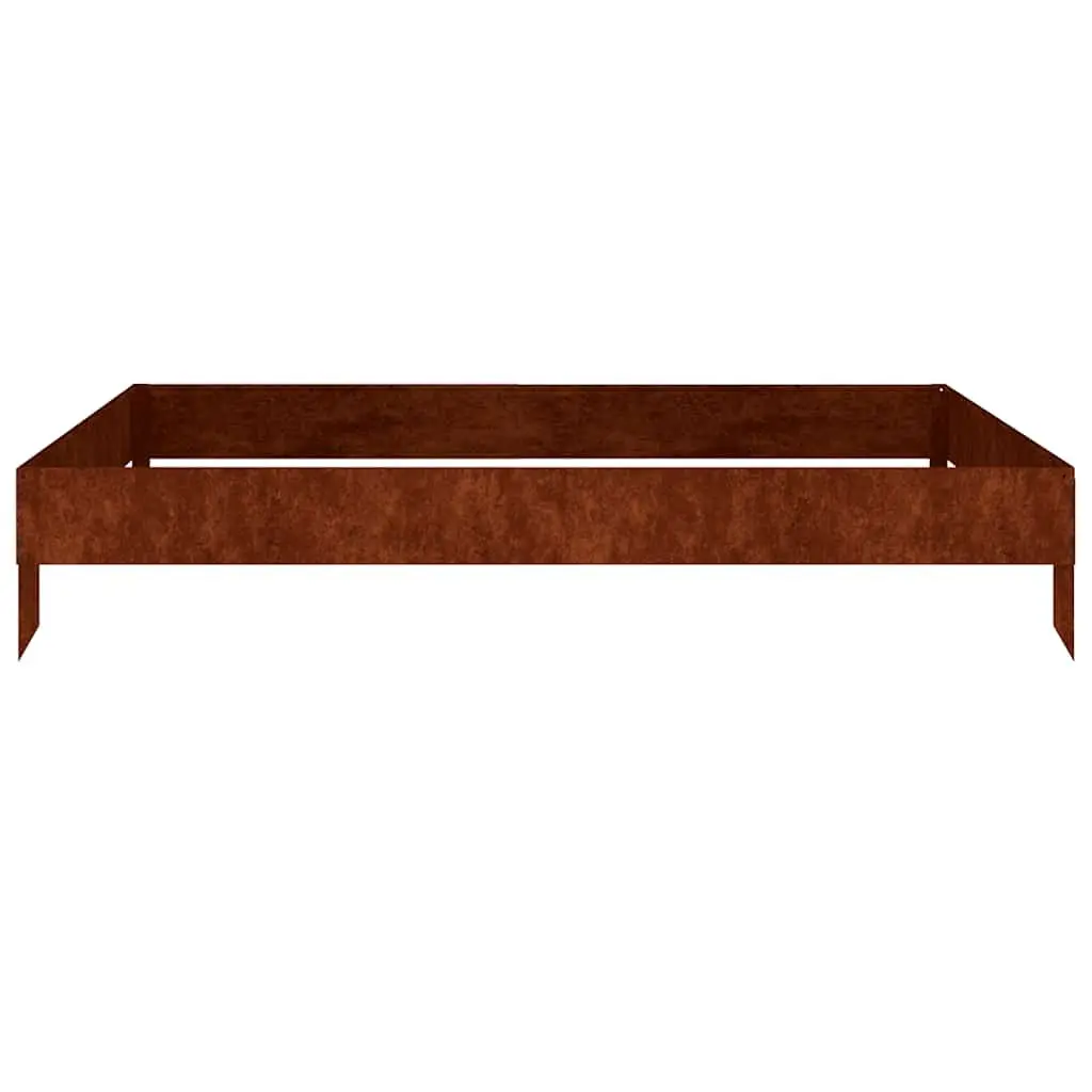 Garden Raised Bed Corten Steel Planter Box Outdoor 100x100x18.5cm