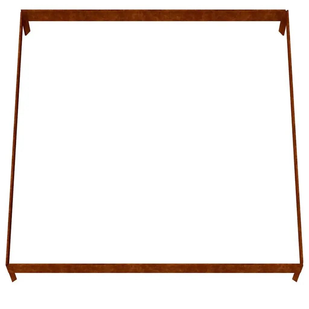Garden Raised Bed Corten Steel Planter Box Outdoor 100x100x18.5cm
