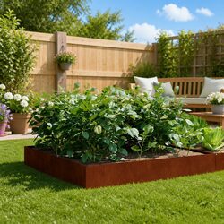 Corten Steel Raised Garden Bed - 100x100x33.5cm Details