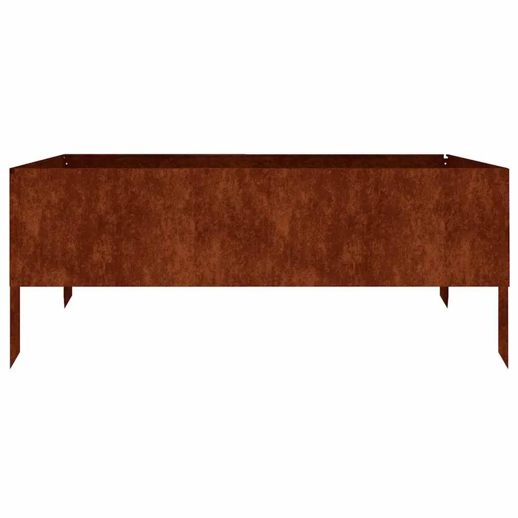 Garden Raised Bed Planter Corten Steel 100x100x41 cm Open Bottom