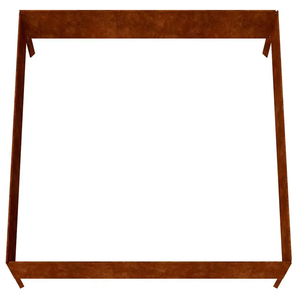 Garden Raised Bed Planter Corten Steel 100x100x41 cm Open Bottom