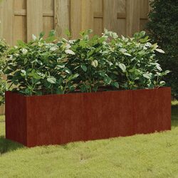 Corten Steel Raised Garden Bed - 120 x 40 x 40 cm