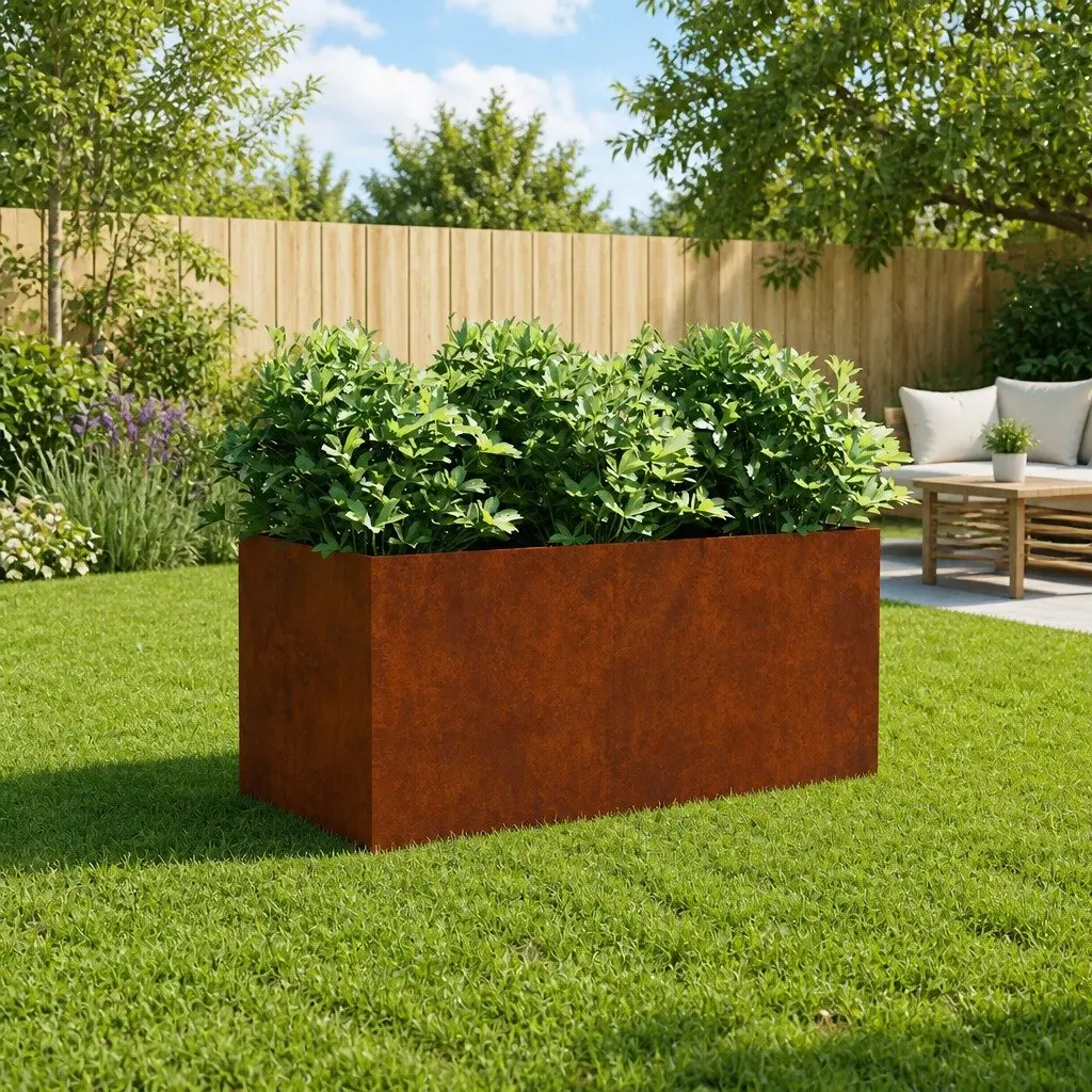 Corten Steel Planter Outdoor Garden Bed 80x40x40 cm Flower Box