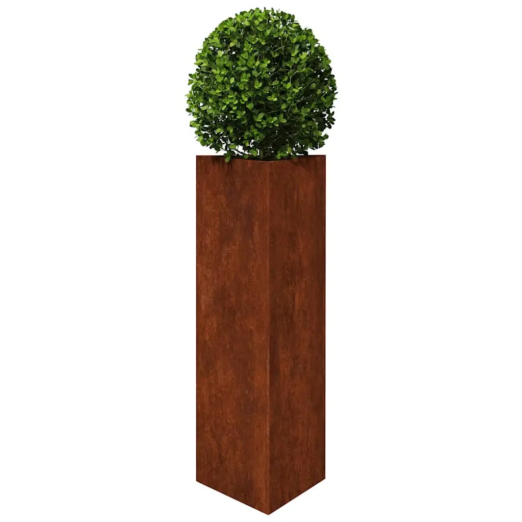 Garden Planter Box Outdoor 30x26x75cm Corten Steel Large Pots for Flowers Herbs