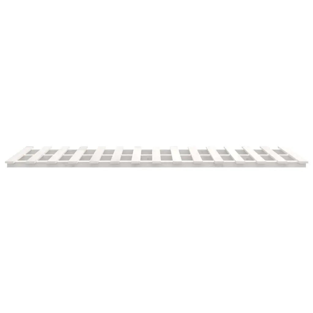 Bed Frame Bedroom 150x200 cm White Solid Pine Wood Slatted Base