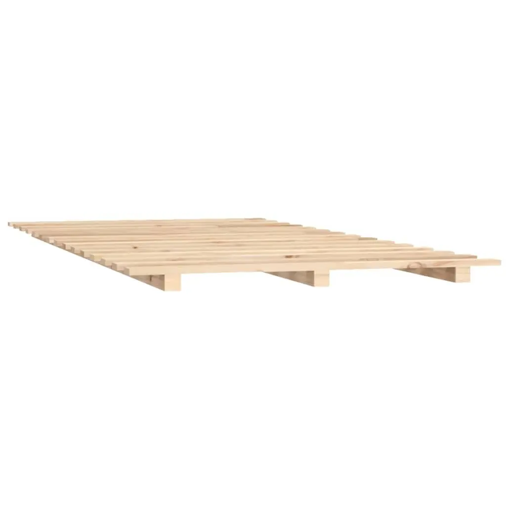 Solid Wood Bed Frame Bedroom 90x190 cm Slatted Base Brown