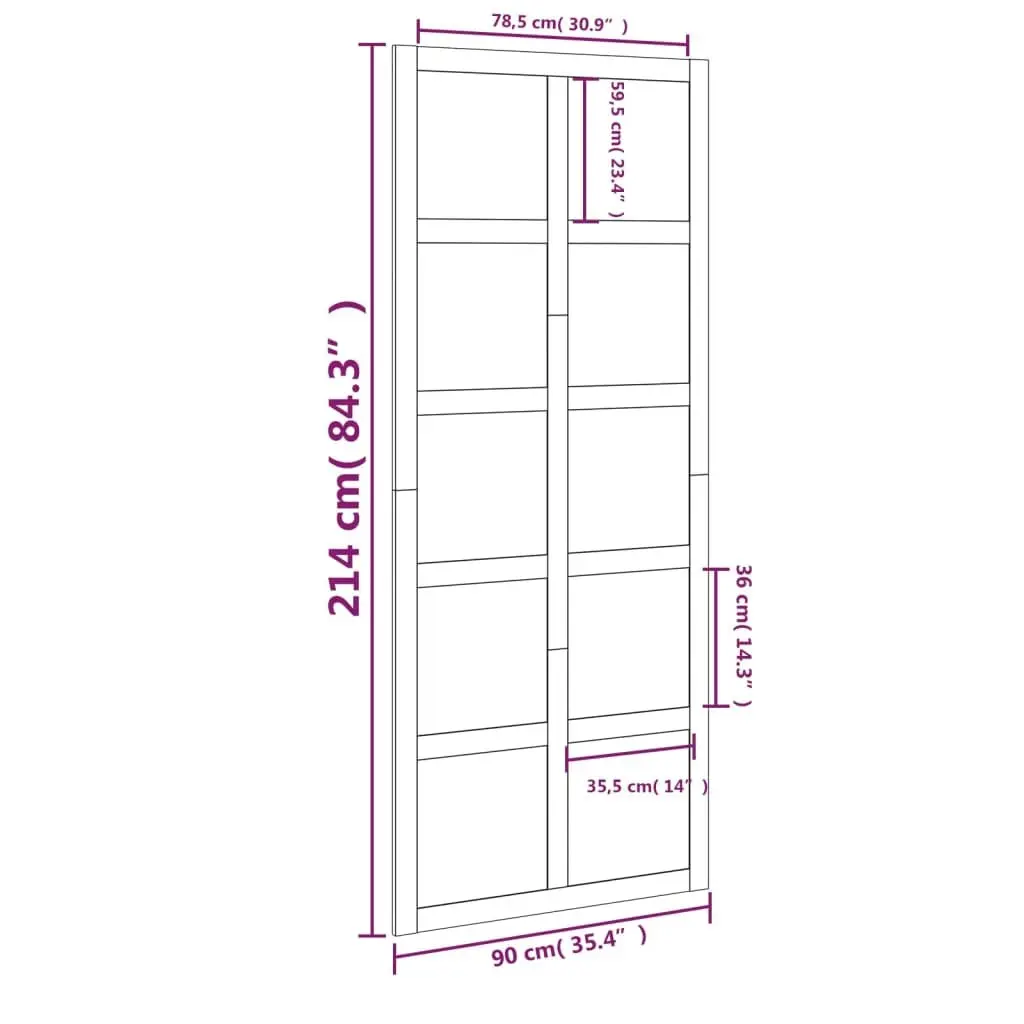 Barn Door Interior Sliding Door 90x1.8x214 cm Solid Pine Wood Space Saving