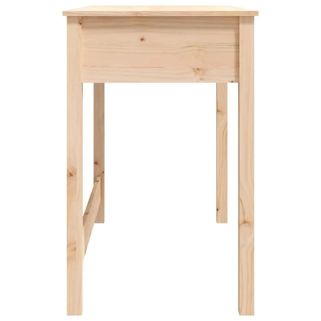 Solid Pine Wood Desk with 2 Drawers Brown Office Study Table 100x50x78 cm