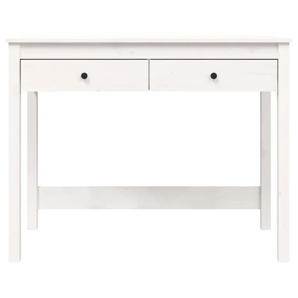 Solid Wood Pine Desk for Office Study White 100 x 50 x 78 cm