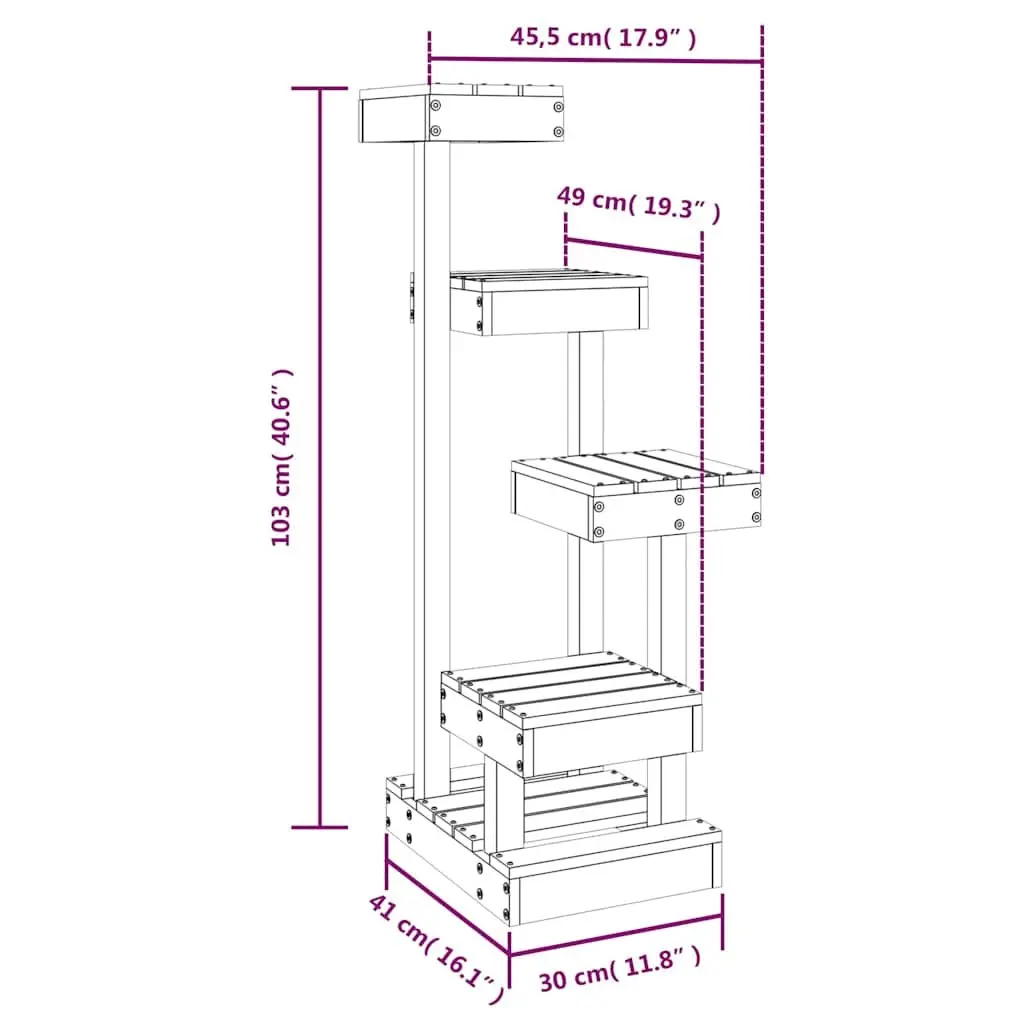 Cat Tree 4 Platform Multi Level Wooden Pet Furniture Climbing Perch Scratching