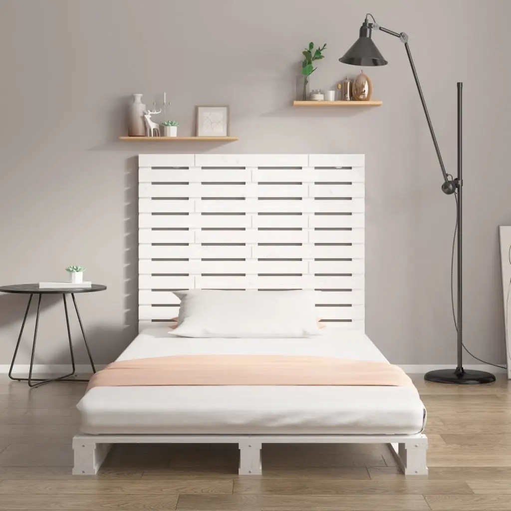 Wall Headboard Bedroom 96cm White Solid Pine Wood