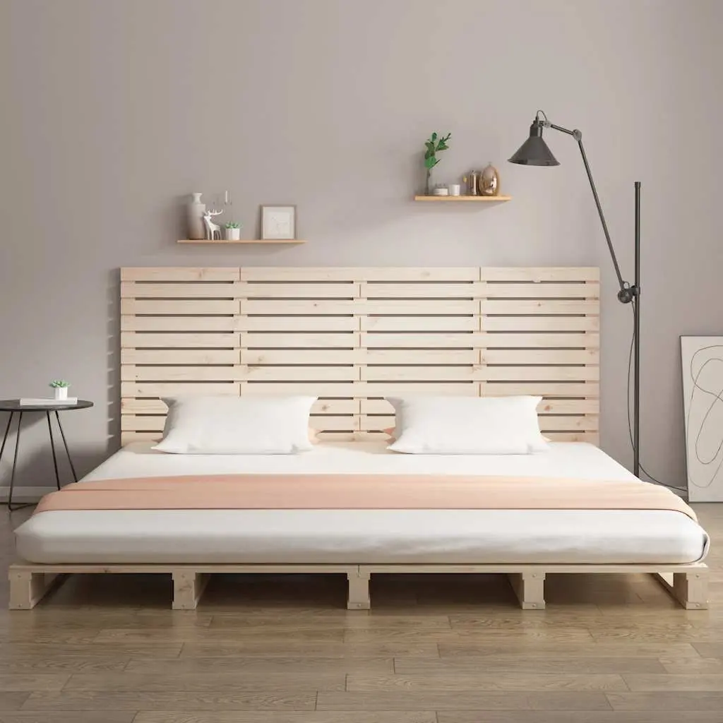 Wall Headboard 156cm Solid Pine Wood Bedroom Bed Header Mount Brown