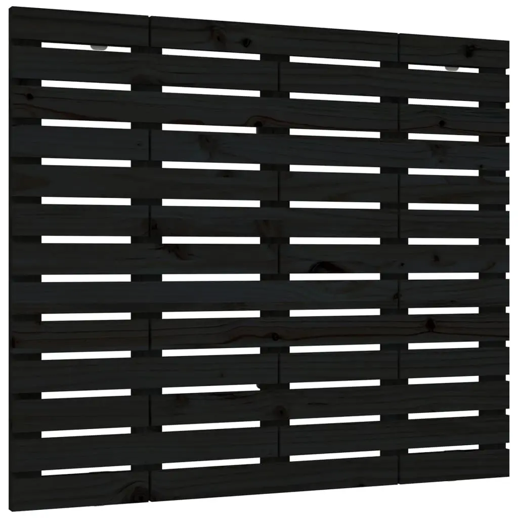 Wall Headboard Black 141cm Solid Pine Wood Bedroom