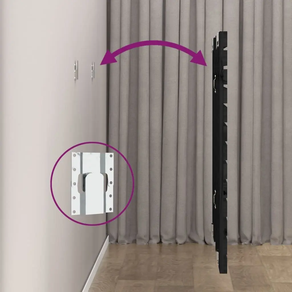 Wall Headboard Black 141cm Solid Pine Wood Bedroom