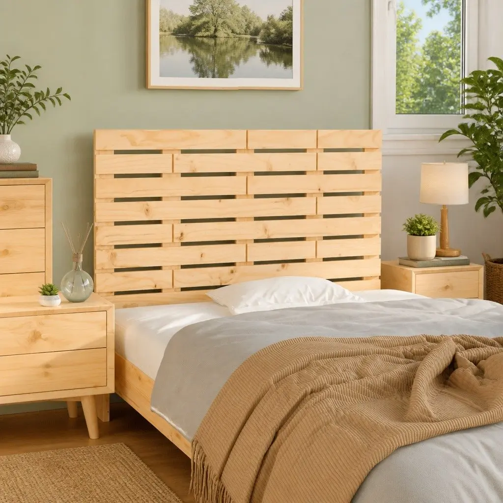 Wall Headboard Bedroom 96 cm Solid Pine Wood Brown