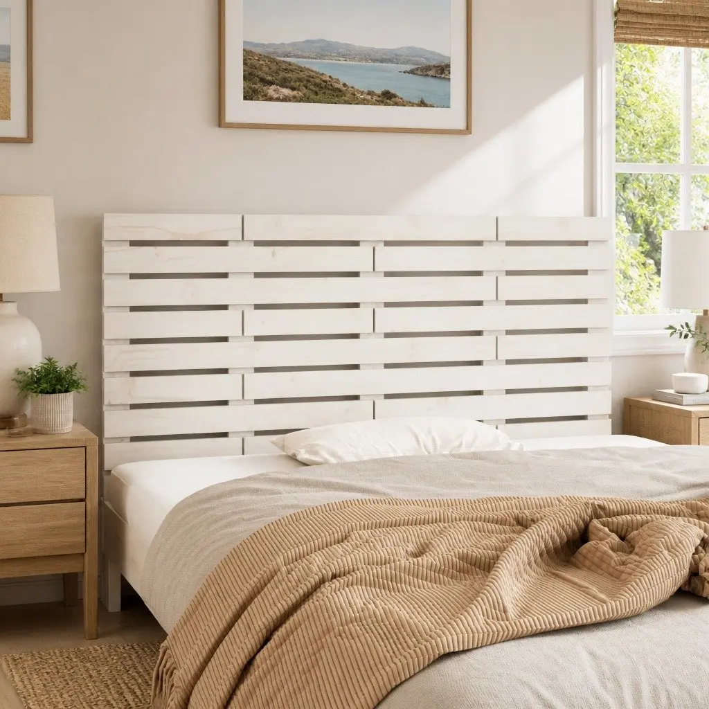Wall-Mounted White Headboard 156cm