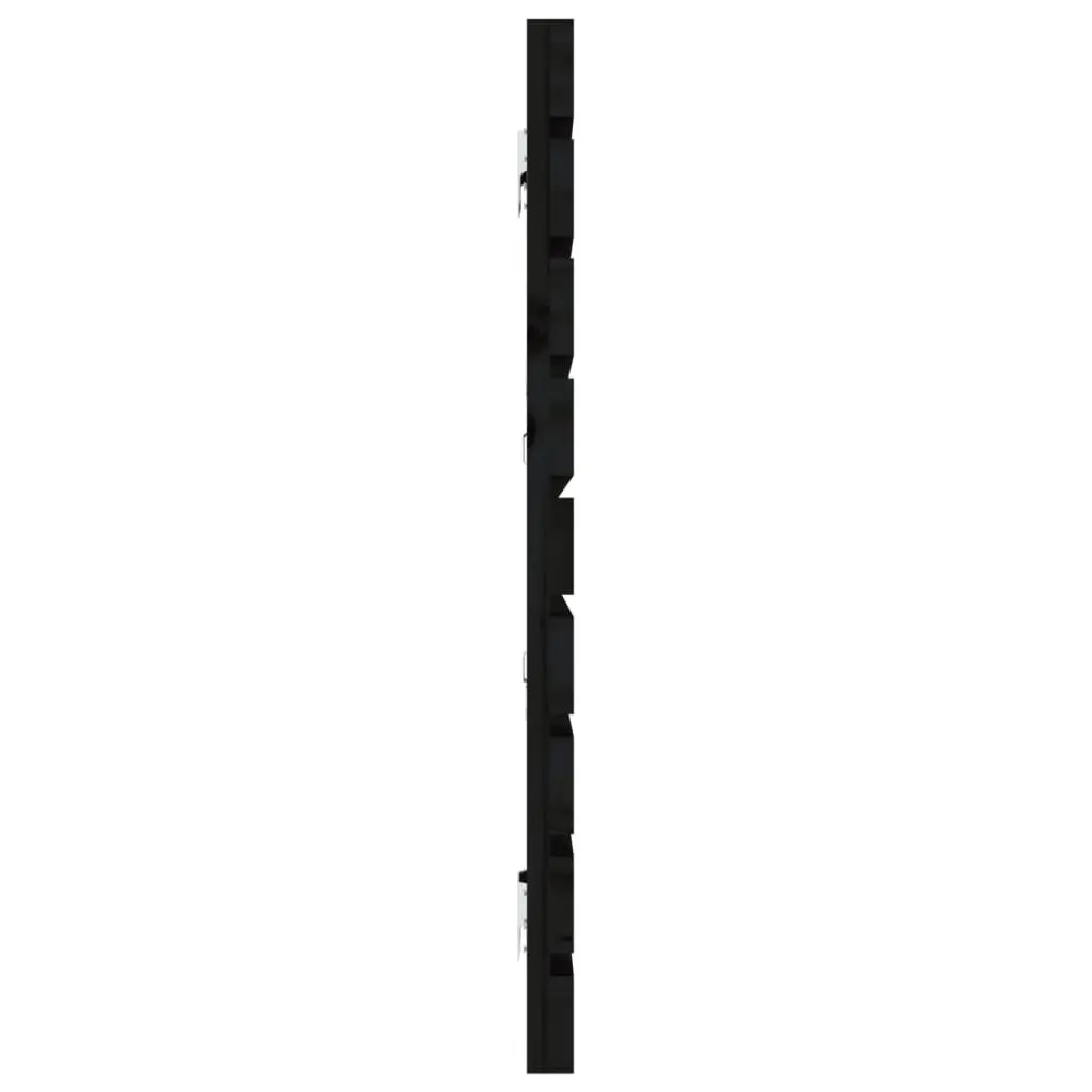 Black Wall-Mounted Headboard 186 cm Solid Pine Wood Bedroom Bed Support