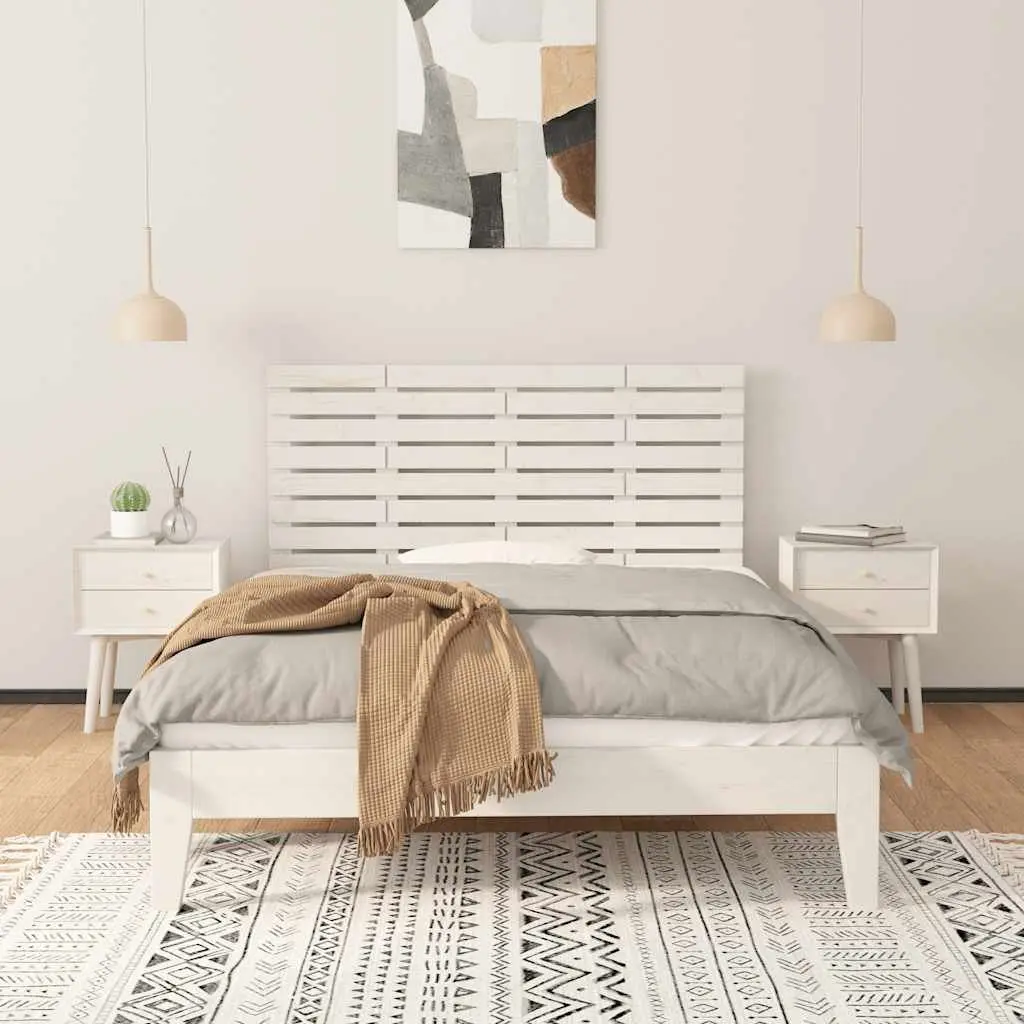 Wall Headboard Bedroom 141cm White Solid Pine Wood