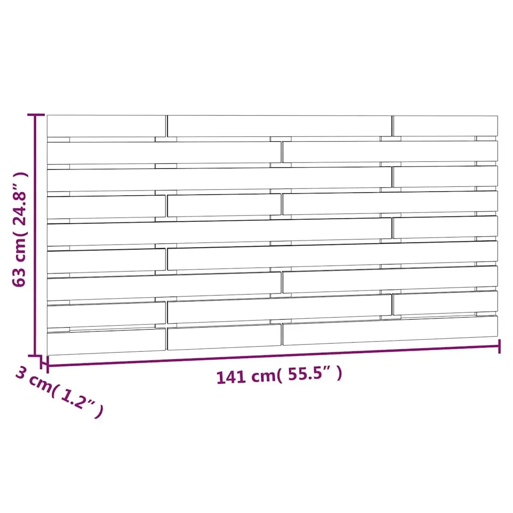 Wall Headboard Bedroom 141cm White Solid Pine Wood