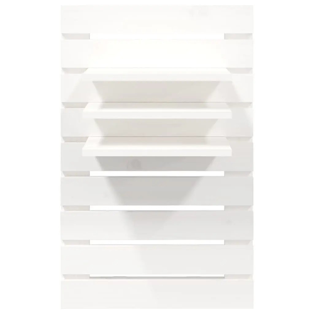 Wall-mounted Bedside Shelves 2 pcs White Solid Pine Wood Storage Display