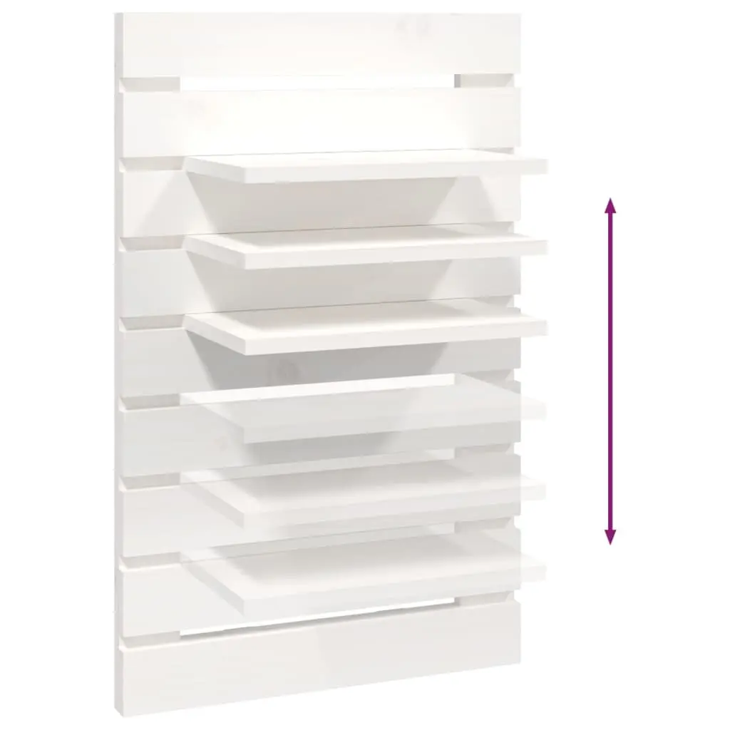 Wall-mounted Bedside Shelves 2 pcs White Solid Pine Wood Storage Display