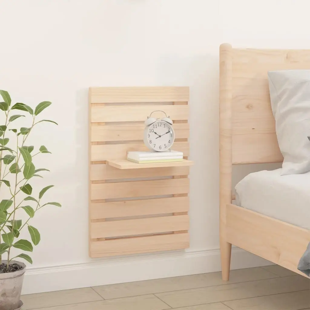 Wall-mounted Bedside Shelves 2 pcs Solid Wood Pine Brown Bedroom Storage