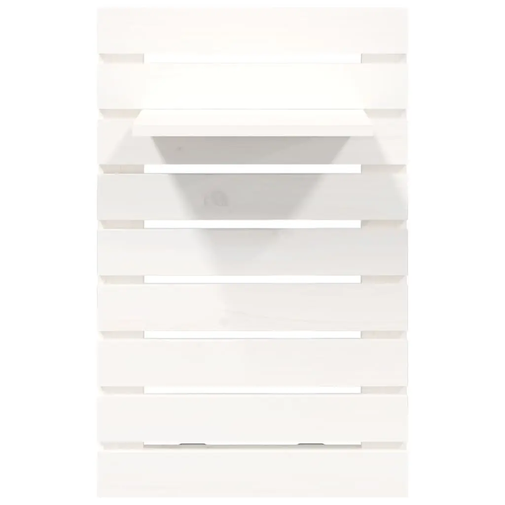 Wall-mounted Shelves for Bedroom or Living Space 2 Piece White Solid Pine Wood Storage Display