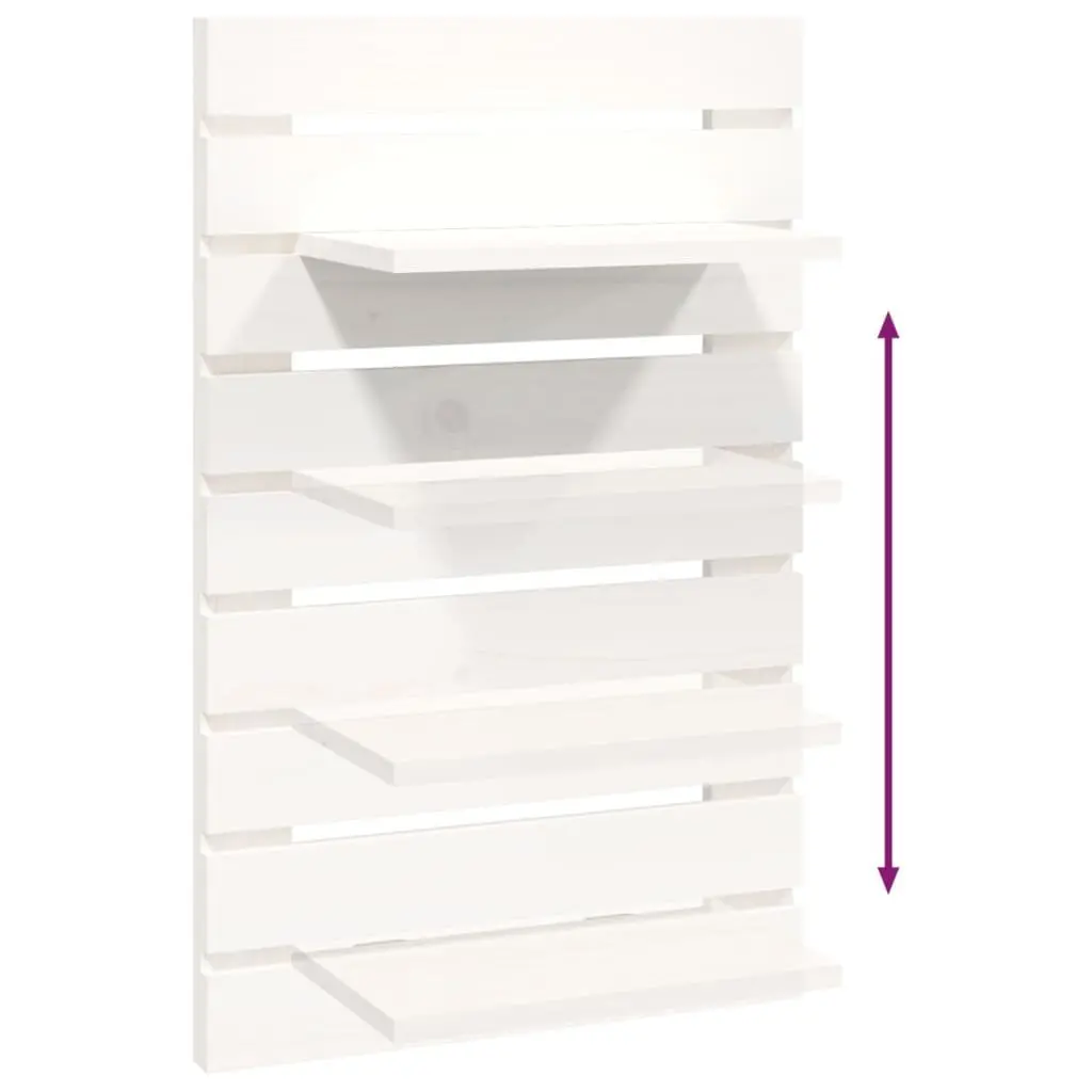 Wall-mounted Shelves for Bedroom or Living Space 2 Piece White Solid Pine Wood Storage Display