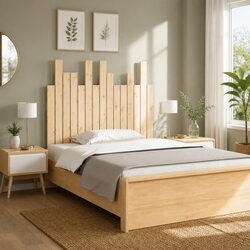 95.5cm Wooden Wall Headboard with Solid Pine Construction