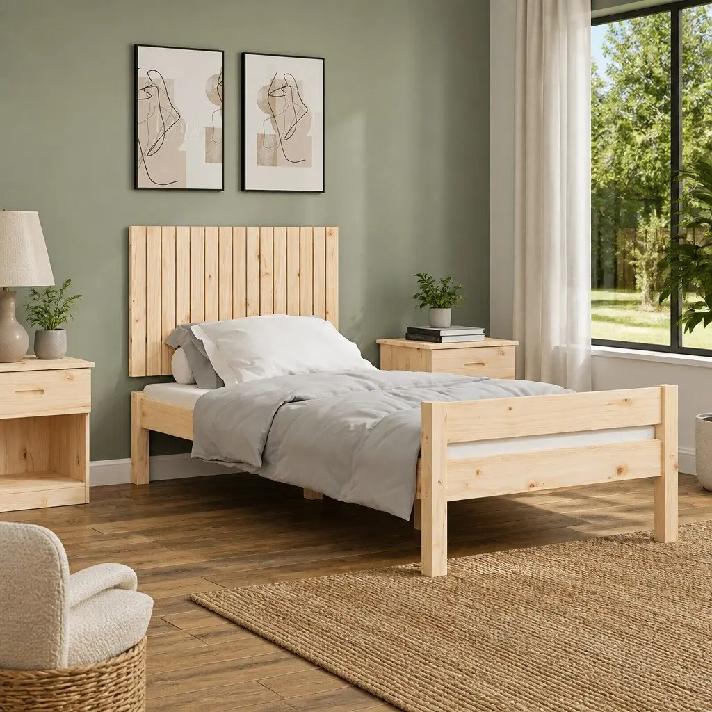 95.5 cm Wall-Mounted Headboard of Solid Pine Wood